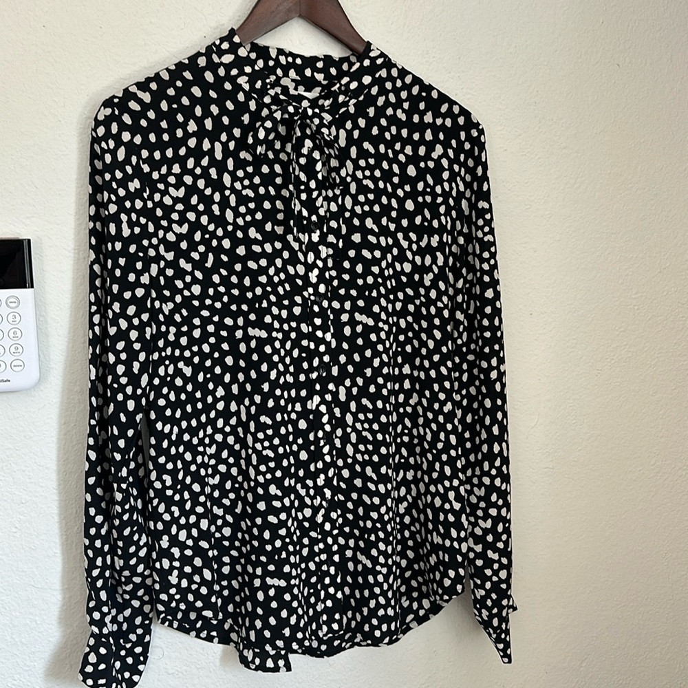 ANINE BING Tie Neck Blouse M